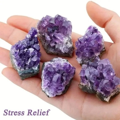 Rough natural amethyst raw stone purple quartz crystal cluster healing - 1 pcs - Image 1 of 4