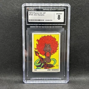 1973 Edizioni Panini OK VIP JIMI HENDRIX 144 CGC 8 NM MINT Italy HIGH GRADE Rare - Picture 1 of 5
