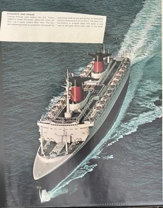 Foto ritaglio libro SS Francia Ocean Liner - Foto 1 di 1