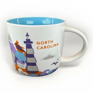 Taza Starbucks You Are Here NORTH CAROLINA Faro Bancos exteriores Pájaros 14oz Usada en Excelente Condición - Imagen 1 de 12