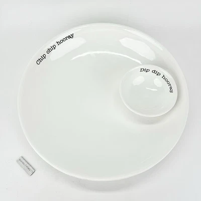 Mud Pie CHIP CHIP HOORAY - DIP DIP HOORAY 14” Large Round Bowl Serving Platter - Image 1 of 4