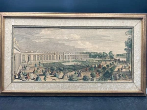 Vintage "View Of The Chateau Trianon Palace Versailles" Print, Framed - Picture 1 of 10