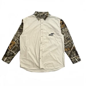 Duck Commander Shirt XXL Beige Camo Long Sleeves Hunting Outdoors Cotton Blend - Picture 1 of 9