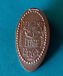 MICKEY WEARING STRAW HAT ITALY PAVILION EPCOT ELONGATED PRESSED PENNY DISNEY - Picture 1 of 1