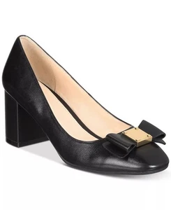 Cole Haan Size 10 Tali Bow Pumps 2.5" Heels Black Leather - Picture 1 of 9