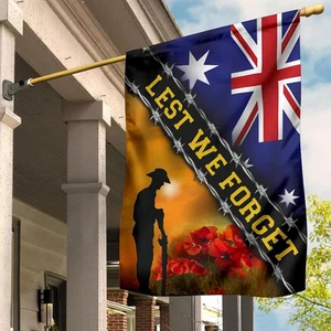 Lest We Forget Australia Flag Remembrance Anzac Day Honor Australian Veterans... - Picture 1 of 6