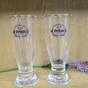 Orion Bier Original Glas 2er Set Vintage Logomark Okinawa Japan Breweriana - Bild 1 von 8