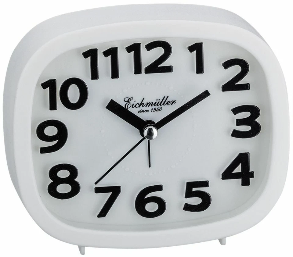 Eichmüller Despertador Plástico Blanco Segundero Progresivo Cuarzo Análogo - Imagen 1 de 1