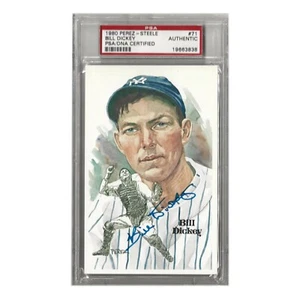 Cartolina Bill Dickey firmata 1980 Perez Steele #71 PSA COA New York Yankees - Foto 1 di 2