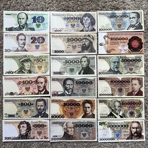 Poland (People's Republic) complete set of 18 banknotes 1974-1993 - COPY! - Picture 1 of 13
