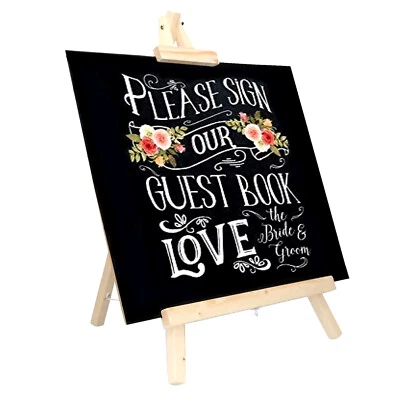 BLANK Chalkboard Blackboard on Easel Wedding Party Cafe Sign Chalk Message Board - Image 1 of 2