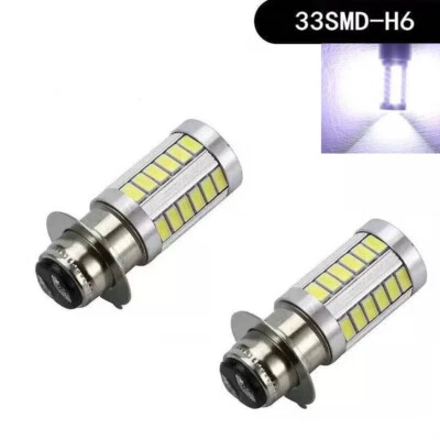 2x H6 Bombillas LED Luz Blanca Para Yamaha YFZ450R Rhino 700 Raptor YFM660 Foto 1 de 4