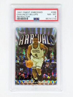 Topps Finest 1997 refractor en relieve poco común 286 Chauncey Billups/263 PSA 8 RC Foto 1 de 2