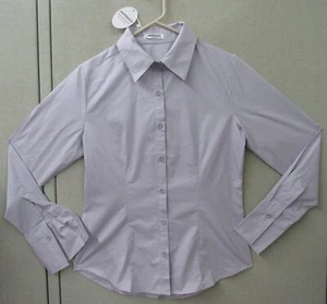 HOTOUCH Womens Cotton Basic Button-Down Long-Sleeve Dress Shirt Slim Fit - L - Picture 1 of 3