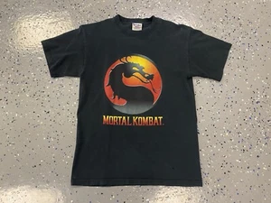 Vintage Y2K Mortal Kombat Logo Shirt Herren M schwarz Videospiel Promo 2000er Optima - Bild 1 von 7