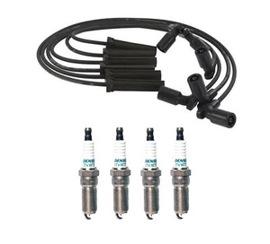 Denso Wire Set 8mm & 4 Iridium TT Spark Plug 0.04 Kit For Mazda Ford Mercury L4 - Picture 1 of 1