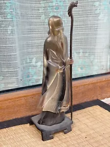 Statua antica cinese finemente intagliata in corno - Foto 1 di 7