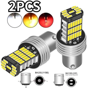 2 PCS Car LED Bulb P21W BA15S 1156 PY21W BAY15D 1157 Turn Signal Light - Picture 1 of 8