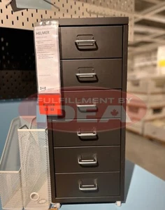 New IKEA HELMER Black Drawer Unit with Casters (11x27 ⅛x17 ⅜") 203.419.70 - Picture 1 of 4