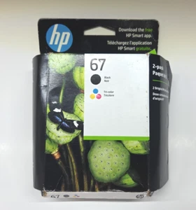 HP 67 Black And Tri-Color Ink Cartridges - Genuine Original - Exp. 10/2026 - Picture 1 of 3