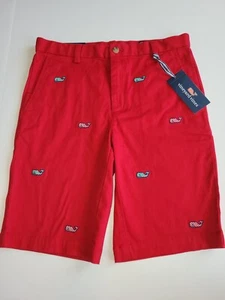 Boys Vineyard Vines Candy Cane Whale Breaker Shorts size 16 red NWT Christmas - Picture 1 of 3