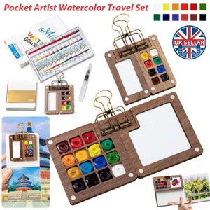 Pocket Artist Watercolor Travel Set Watercolor Paint Palette Travel Artist Kit - Picture 1 of 39