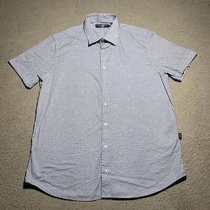 Stone Rose Shirt Mens Medium Short Sleeve Button Up Tennis Cotton Stretch Casual - Picture 1 of 11