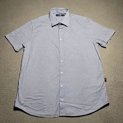 Stone Rose Shirt Mens Medium Short Sleeve Button Up Tennis Cotton Stretch Casual - Image 1 of 4