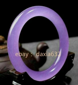 Natural Lavender Purple Jadeite Jade Gemstone Bangle Bracelet 59-60mm Jewelry - Picture 1 of 4