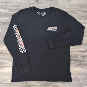 Hurley Men's T-Shirt Everyday Wash Racer Script Distressed Graphic Long Sleeve M - Picture 1 of 10