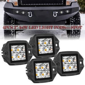 4X3" 3500K Flush Mount LED Work Light Bar Pods Driving Reverse Spot Fog Offroad  - Imagen 1 de 12