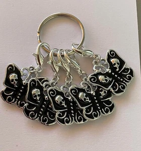 Stitch Marker set of 5 Crochet Knitting markers counters counter black butterfly - Bild 1 von 1