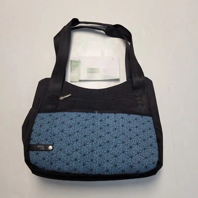 AmeriBag Jazzmin Bolso de Mano para Computadora Para Mujer Azul Floral Nylon Bolso para Laptop Cartera Nuevo con Etiquetas  Foto 1 de 4