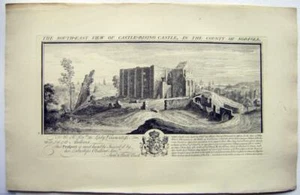 CASTLES BUCKS ANIQUITIES SAMUEL BUCK ENGRAVING CASTLE-RISING, NORFOLK 1738 - Picture 1 of 1