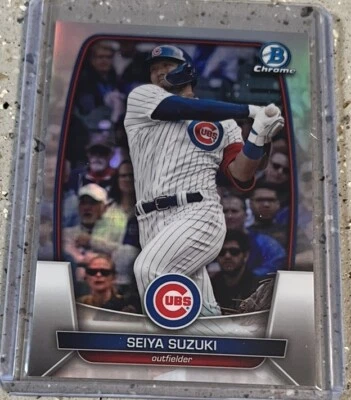 2023 BOWMAN CHROME REFRACTOR CHICAGO CUBS SEIYA SUZUKI /499! - Image 1 of 2
