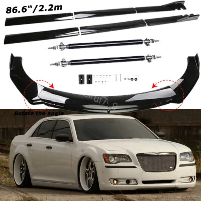 For Chrysler 300 C S Front Bumper Lip Splitter Side Skirts Extension Body Kits Foto 1 de 4