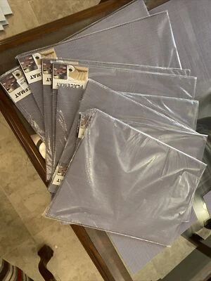 Table Placemats Set of 6 Non-Slip Washable PVC Heat Resistant Table Mats 18"x12" - Image 1 of 2