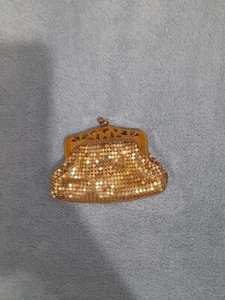 Whiting & Davis Co -Mesh Gold Tone VINTAGE Bag- 1930s-1940s Art Deco (9606) - Picture 1 of 10