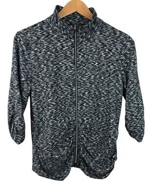 Calvin Klein Performance Women's Size Large Black White Flecked Quick Dry Shirt - Image 1 of 4