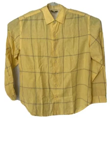 Tommy Bahama Linen shirt size large yellow Check Relax button up Casual - Picture 1 of 9