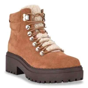 BOTAS DE SENDERISMO MARC FISHER LTD NAIRY IMITACIÓN PIEL RIBETE EN MARRÓN NUEVAS SIN ETIQUETAS PARA MUJER TALLA 11 - Imagen 1 de 13