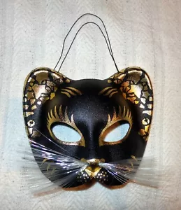 UNBENUTZT ITALIEN HALLOWEEN SCHWARZE KATZE MASKENBALL MASKE KARNEVAL PARTY KÄTZCHEN - Bild 1 von 6