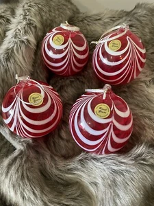 Set Of 4 ANGELO ROSSI Handmade Blown Glass Hanging Ball Christmas Ornament - Picture 1 of 5