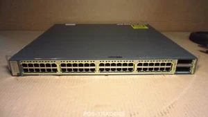 Cisco WS-C3750E-48TD-S V04 GIGABIT Switch 48x 10/100/1000 2x GB Slots + RM EARS - Zdjęcie 1 z 3