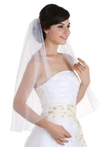 Velo de borde de lápiz con dobladillo 1T 1 para ducha de novia soltera boda fiesta - Imagen 1 de 9