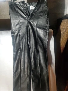 Pantalones de cuero Princess Polly negros cintura alta talla 4 (pequeños) - Imagen 1 de 6