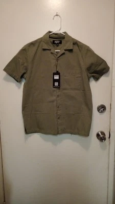 Men's Small Eighty Eight Brand: Olive Green Button Up Short Sleeve Shirt  - Image 1 of 4