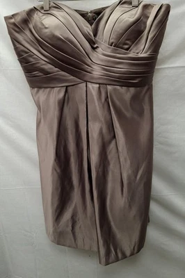 Vestido sin tirantes Bill Levkoff para mujer color topo talla 20 Foto 1 de 4