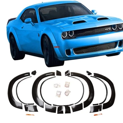 For 15-23 Dodge Challenger SRT Wheel Fender Flares Unpainted Hellcat Demon Style — 第 1/4 张图片