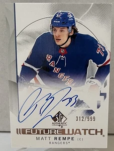 2024-25 SP Authentic Matt Rempe Auto Future Watch Rookie New York Rangers #/999 - Picture 1 of 1